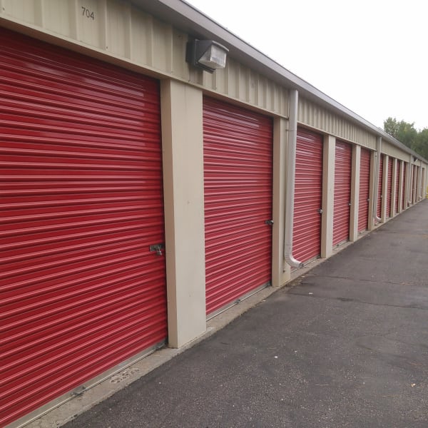Outdoor storage units with drive-up access at StorQuest Self Storage in Louisville, Colorado