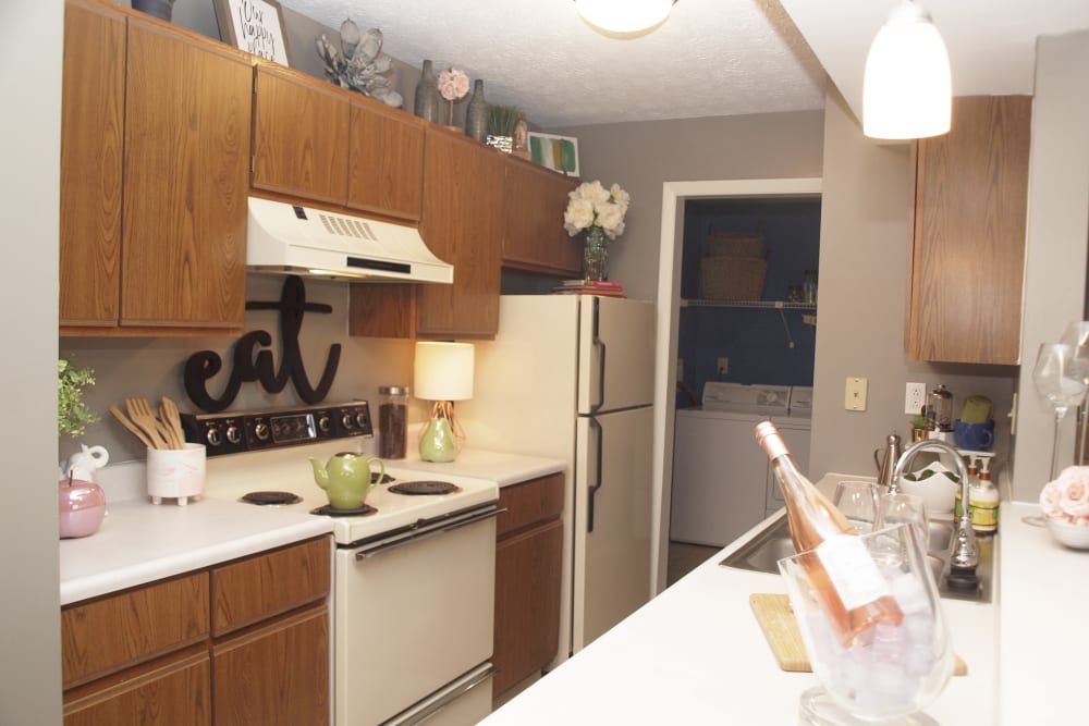 Kitchen with plenty of counter and storage space at Fox Chase South in Southgate, Kentucky