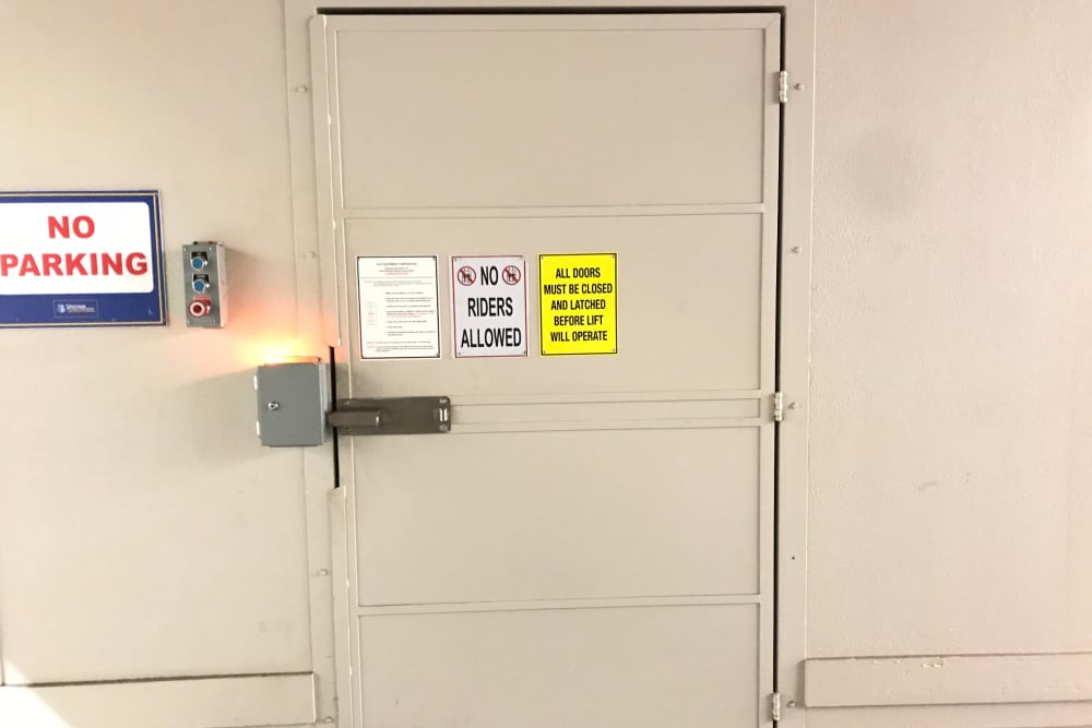 Lift elevator at Storage Solutions in San Jose, California