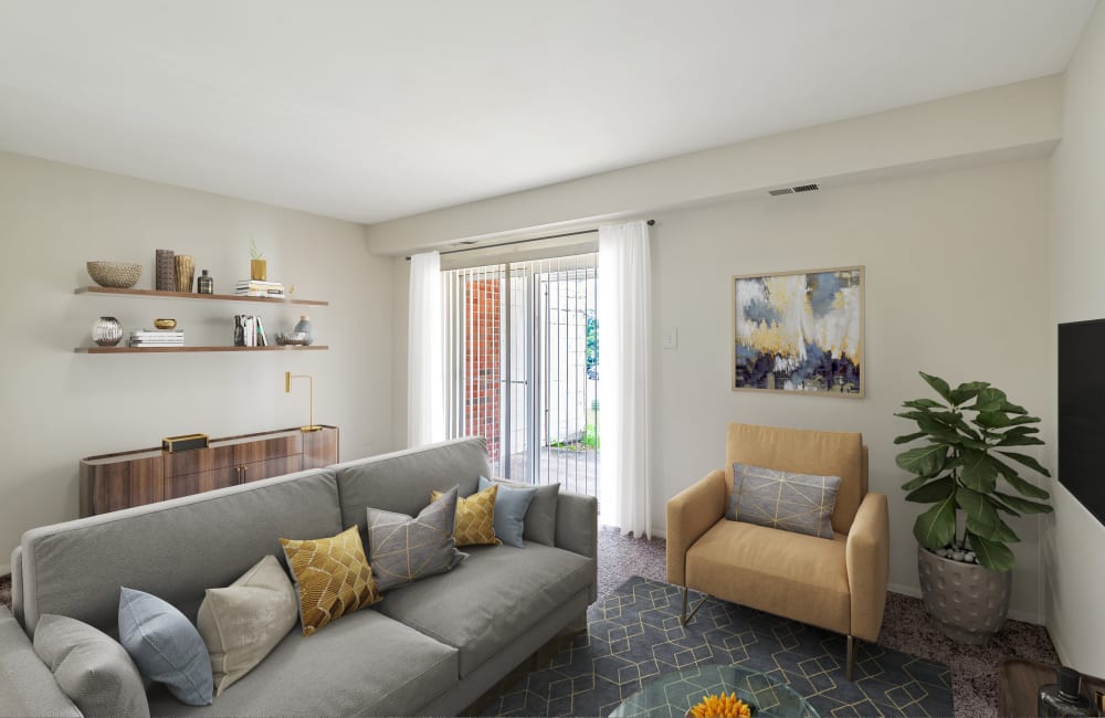 Spacious Livingroom at Village Square Apartments & Townhomes in Glen Burnie, Maryland