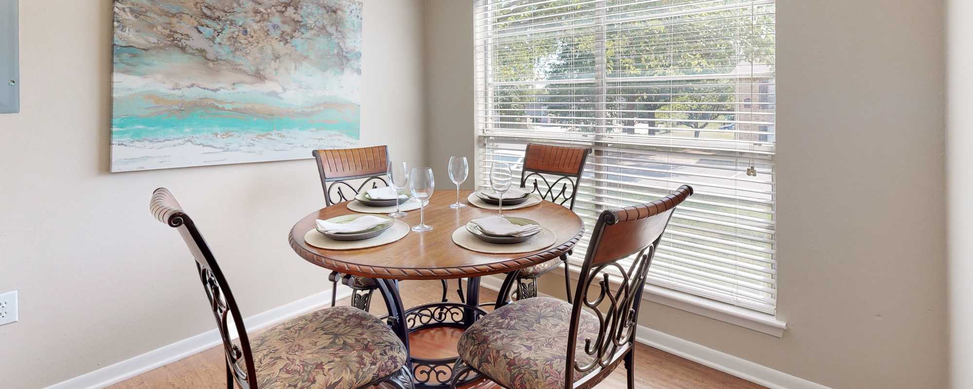 Dining space at Oak Hollow in Longview, Texas