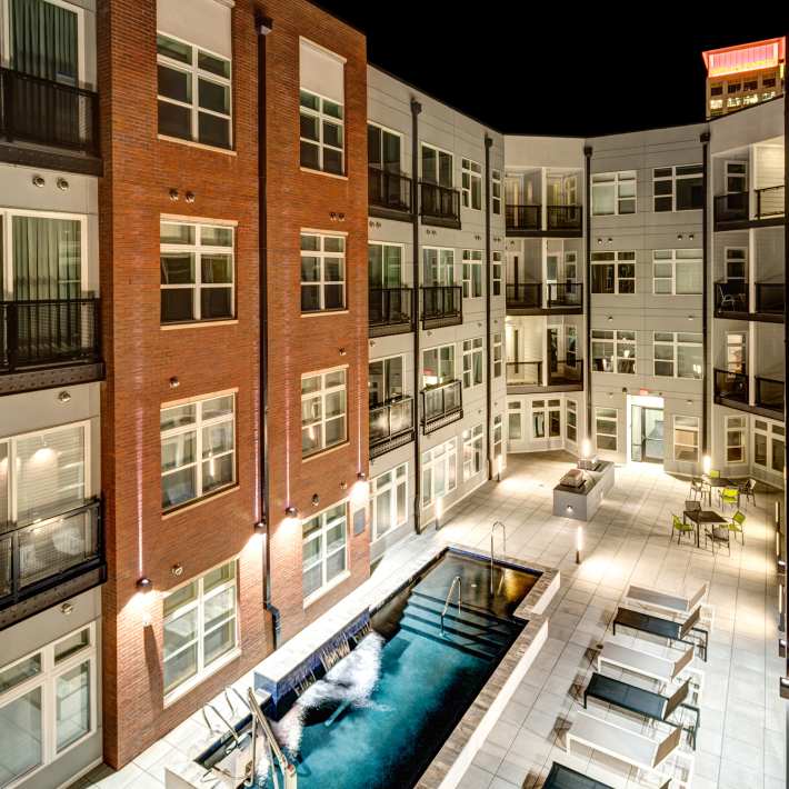 Beautiful pool at Attain Downtown, Norfolk, Virginia