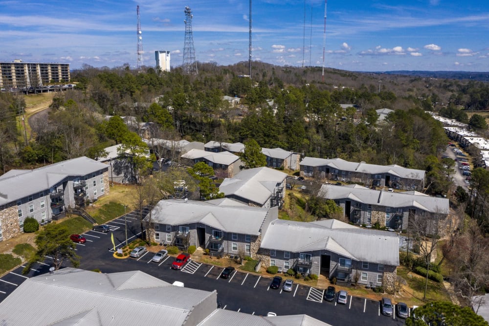 Beautiful aerial view of our location at HighPointe Apartments in Birmingham, Alabama