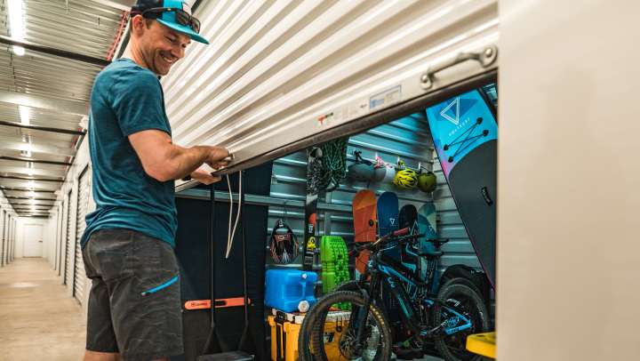 Storage user accessing climate controlled gear