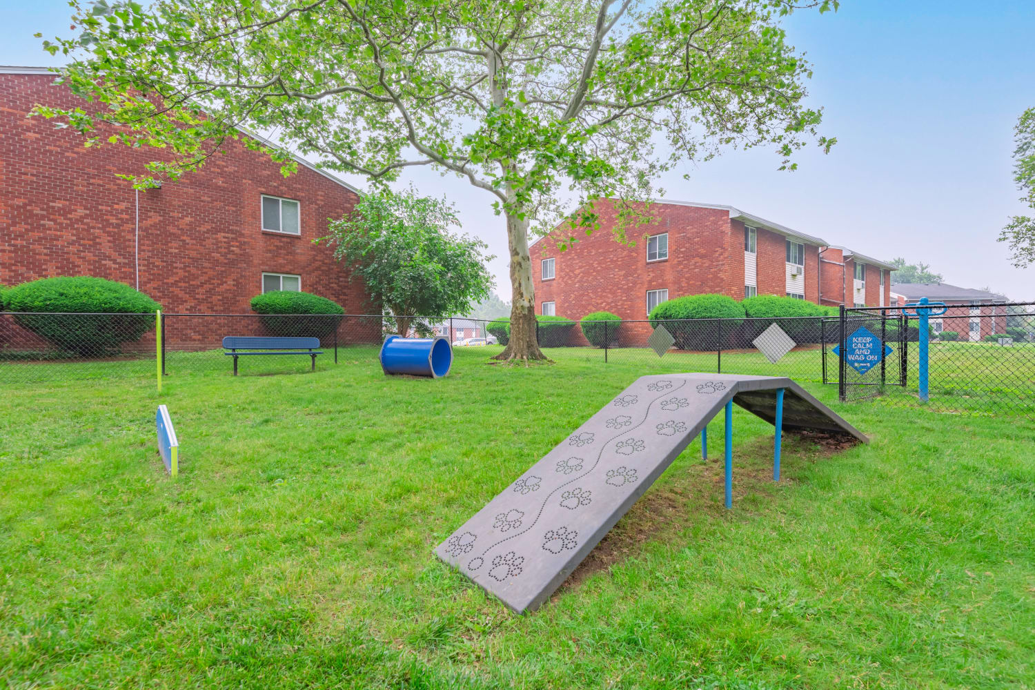 Dog park at King's Court Manor Apartments in Rochester, New York