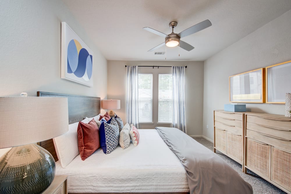 Model bedroom at Ingleside Apartments in North Charleston, South Carolina