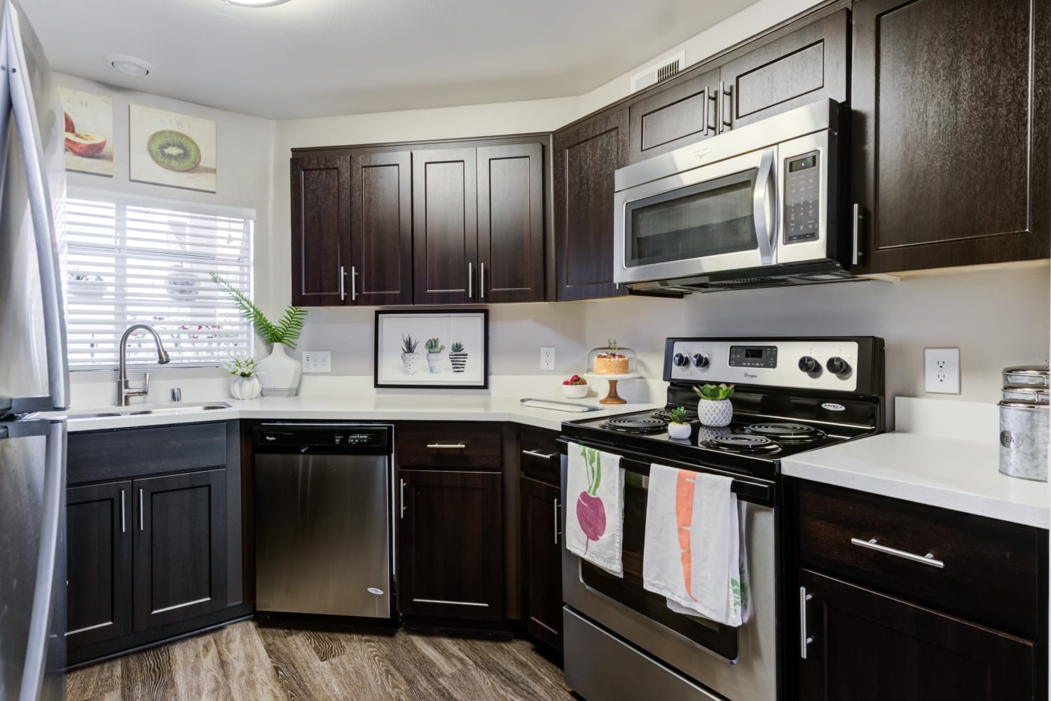 Spacious kitchen area at The Bluffs in Rancho Cucamonga, California