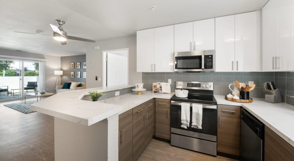 Modern kitchen at Capri Creek Apartments in Petaluma, California
