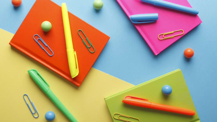 Colorful office supplies