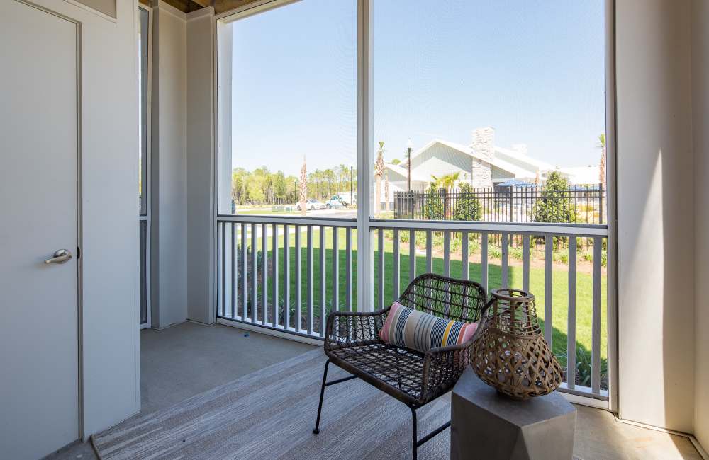 A private balcony at Pier Park Crossings in Panama City Beach, Florida