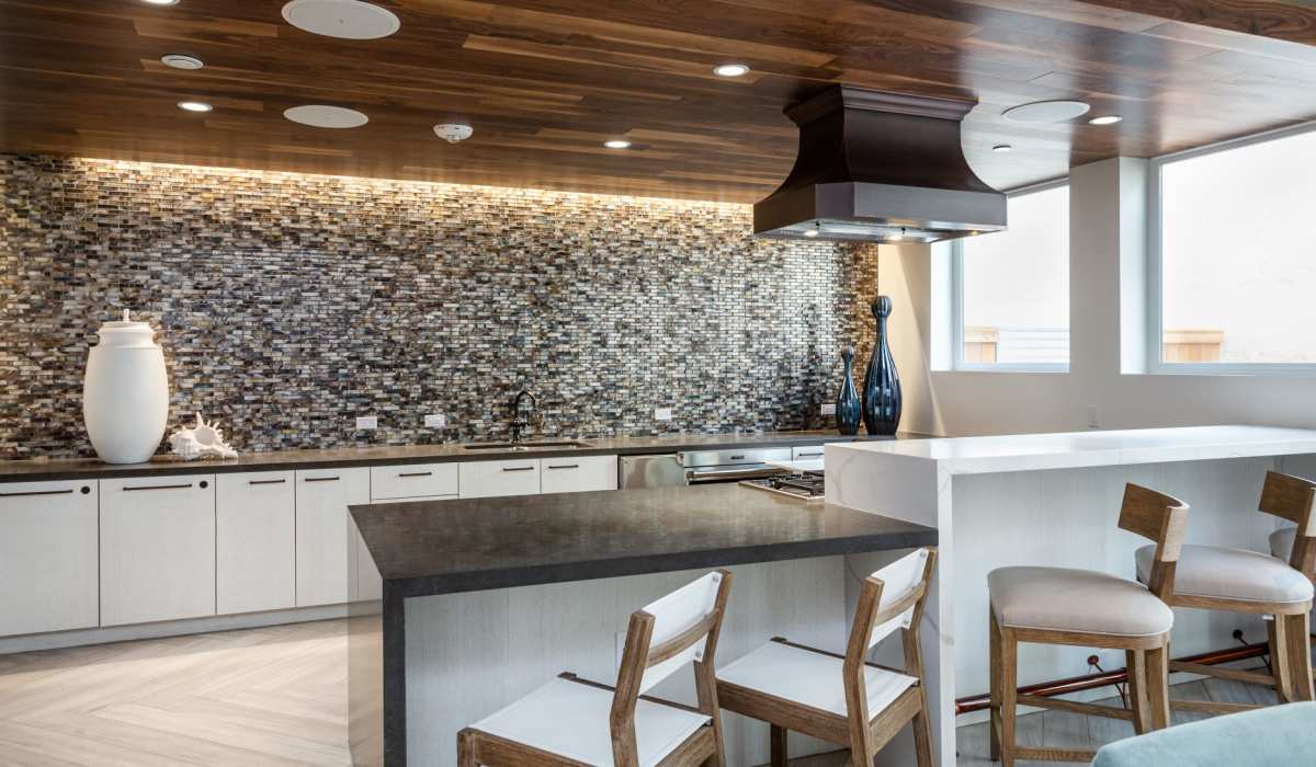 Community bar area at Prado West in Dana Point, California