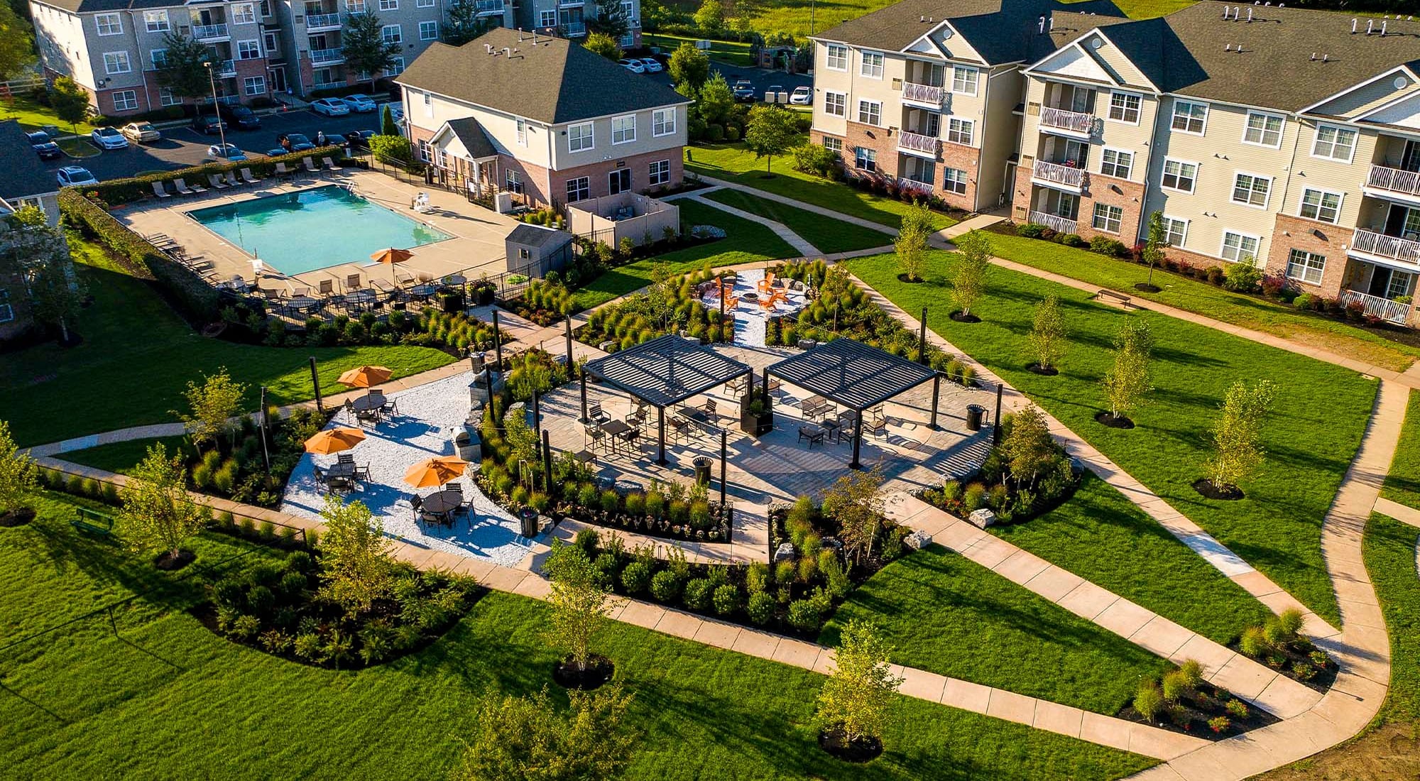 Arial view of the apartments at Aspen Court, Piscataway, New Jersey