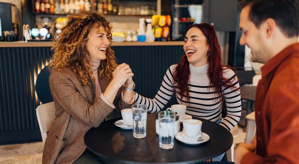 Resident enjoying coffee near Harvest Creek in Marshall, Texas