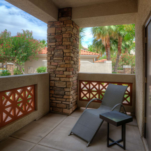 Private balcony of model home at San Marbeya in Tempe, Arizona