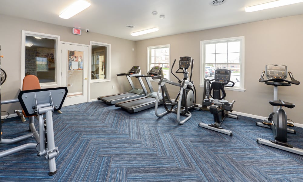 Renovated fitness center at Eagle's Crest Apartments in Harrisburg, Pennsylvania