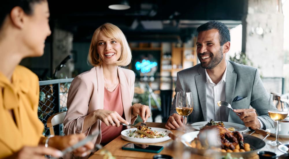 Residents out on the town dinning near Carrara at Cypress Creek in Spring, Texas