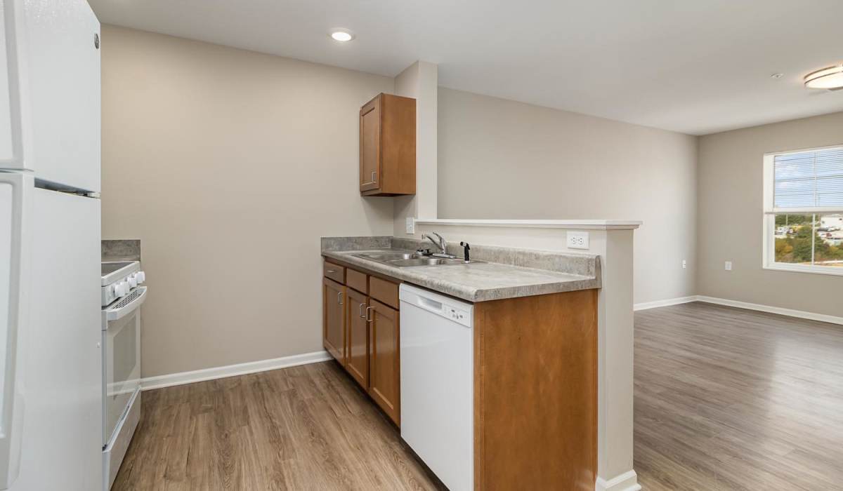 A dishwasher in a kitchen at Haven Crossing in Walton, Kentucky
