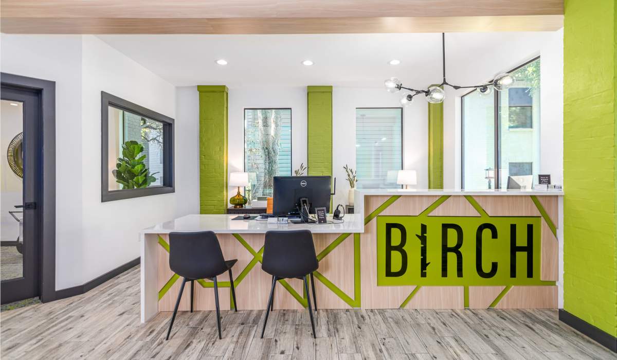 Leasing office front desk at Birch Apartment Homes in Dallas, Texas