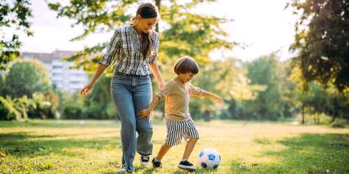 Mother and son playing in a park near 266 LOFTS in Memphis, Tennessee