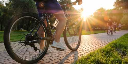Residents cycling near Lancaster in Charlotte, North Carolina