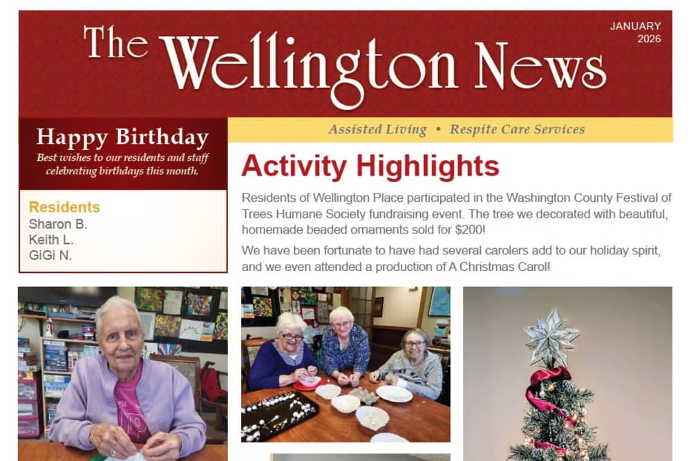 January 2026 Newsletter at Wellington Place at Hartford in Hartford, Wisconsin