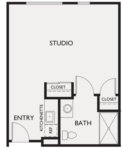 Assisted Living studio at Estancia Del Sol in Corona, California