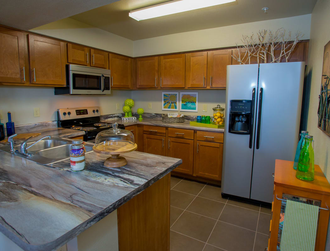 Fully equipped kitchen at Icon at Norman in Norman, Oklahoma