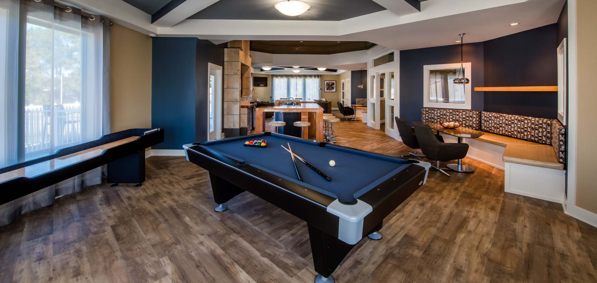 Clubhouse with billiards table at The Amber at Greenbrier, Chesapeake, Virginia