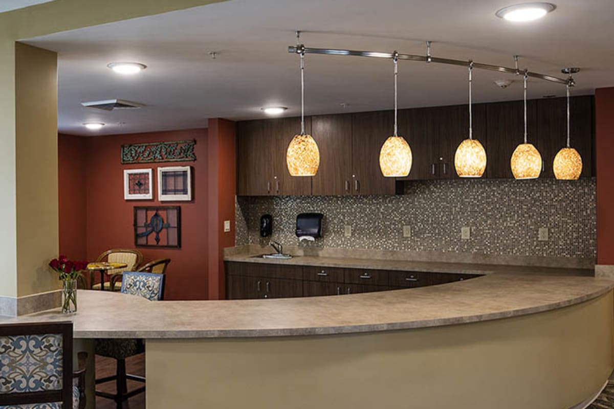 Coffee bar at The Oxford Grand Assisted Living & Memory Care in McKinney, Texas