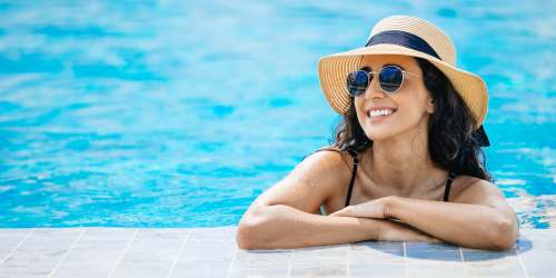 Resident enjoying in a pool at Lexington Green in El Cajon, California