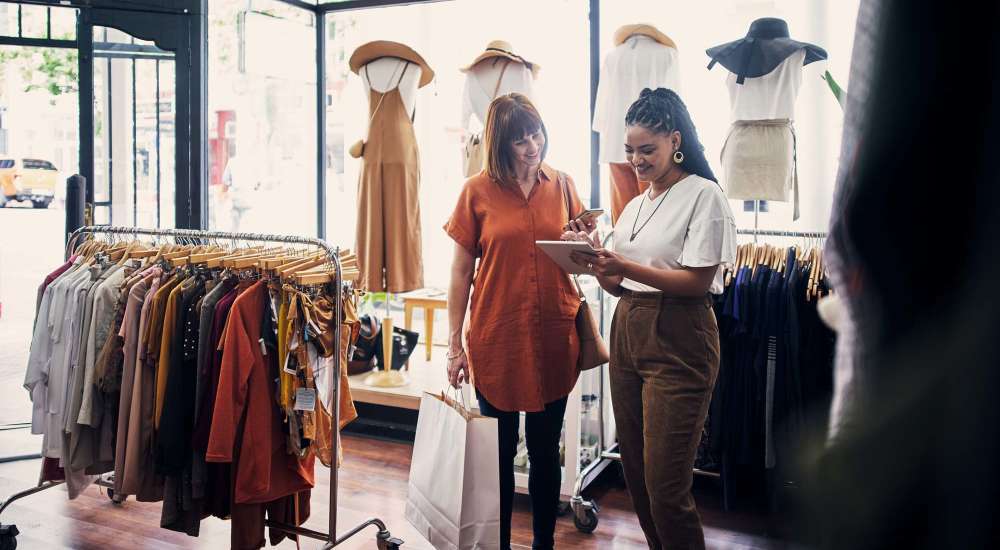 Residents shopping near Sandpointe in Huntington Beach, California