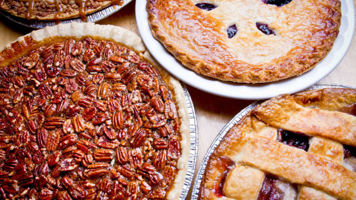 Delicious assortment of pies at a local bakery in Katy