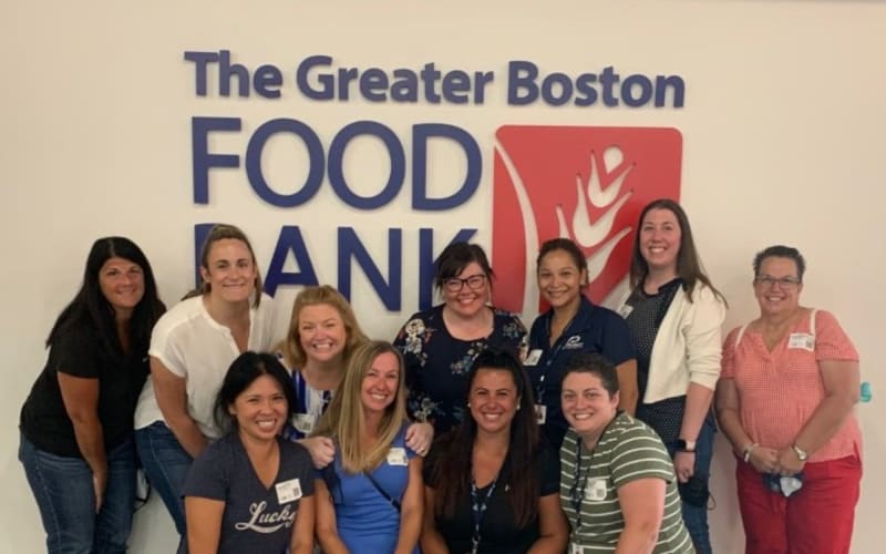 Group of employees volunteering at Peabody Companies in Braintree, Massachusetts