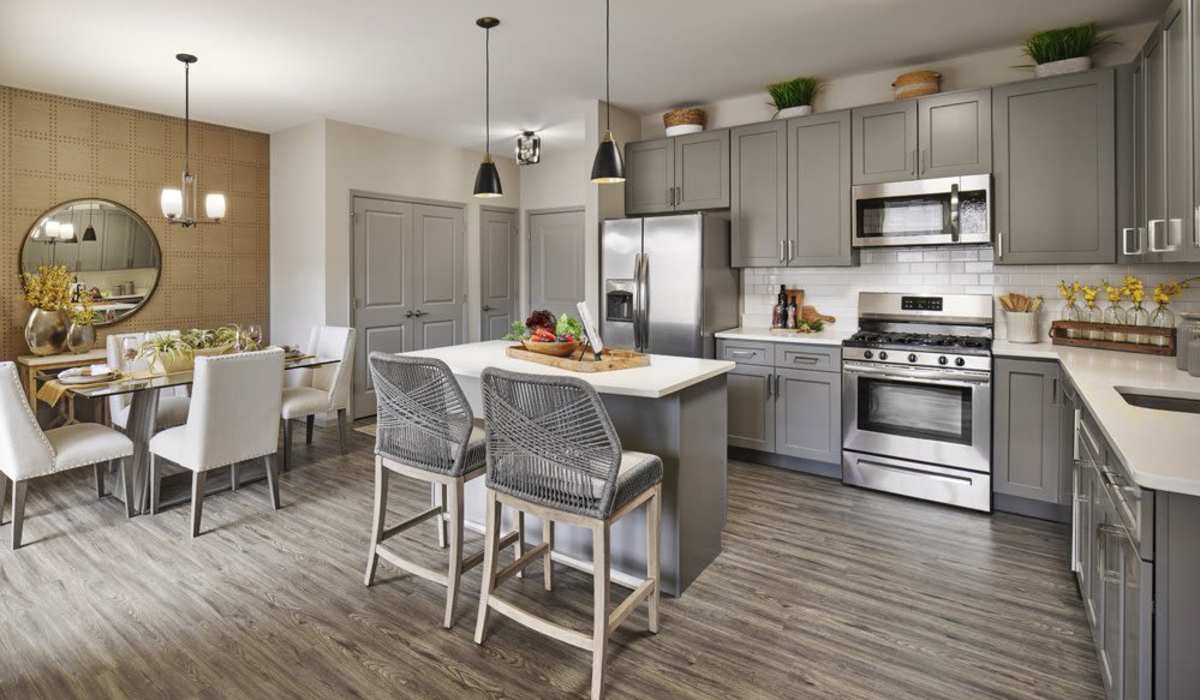 Kitchen area at Ten Trumbull in Trumbull, Connecticut 