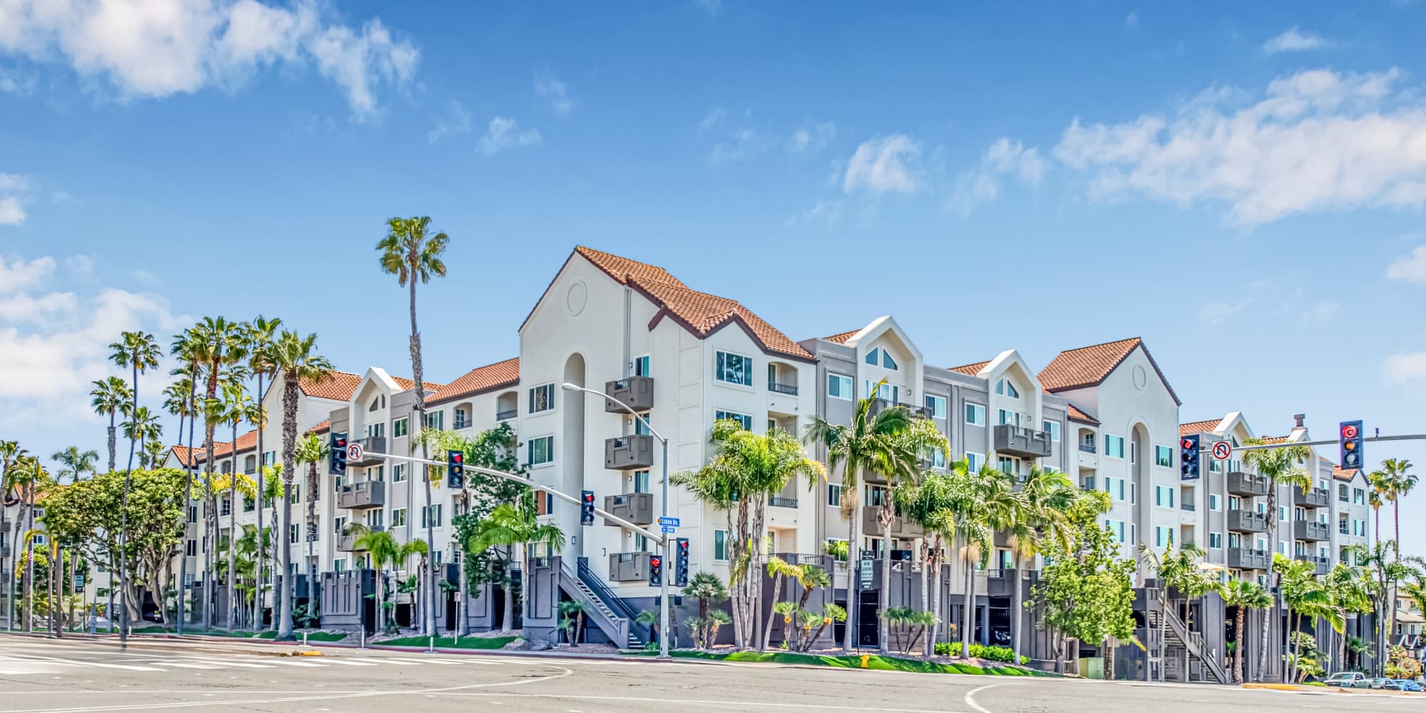 Building exterior at Veranda La Jolla in San Diego, California