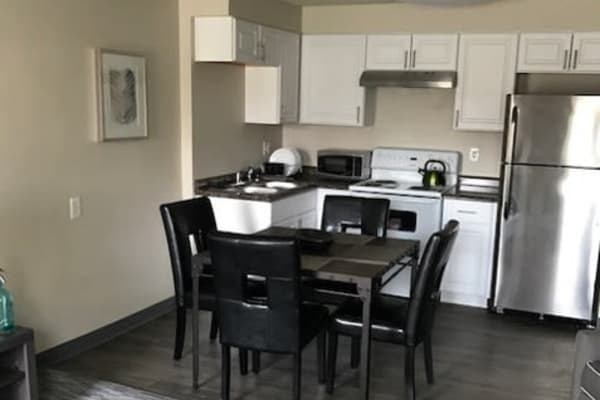 Bright kitchen in model at Capitol Hill Apartments in Denver, Colorado
