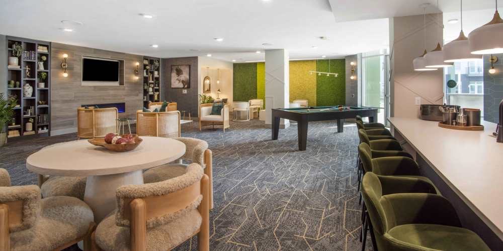 Community clubhouse at The Oliver in Charlotte, North Carolina