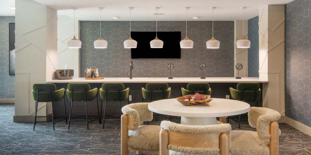 Community kitchen at The Oliver in Charlotte, North Carolina