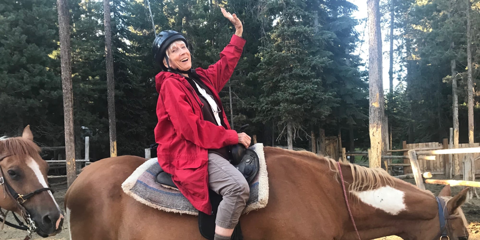 A resident from The Savoy Gracious Retirement Living in Winter Springs, Florida riding a horse