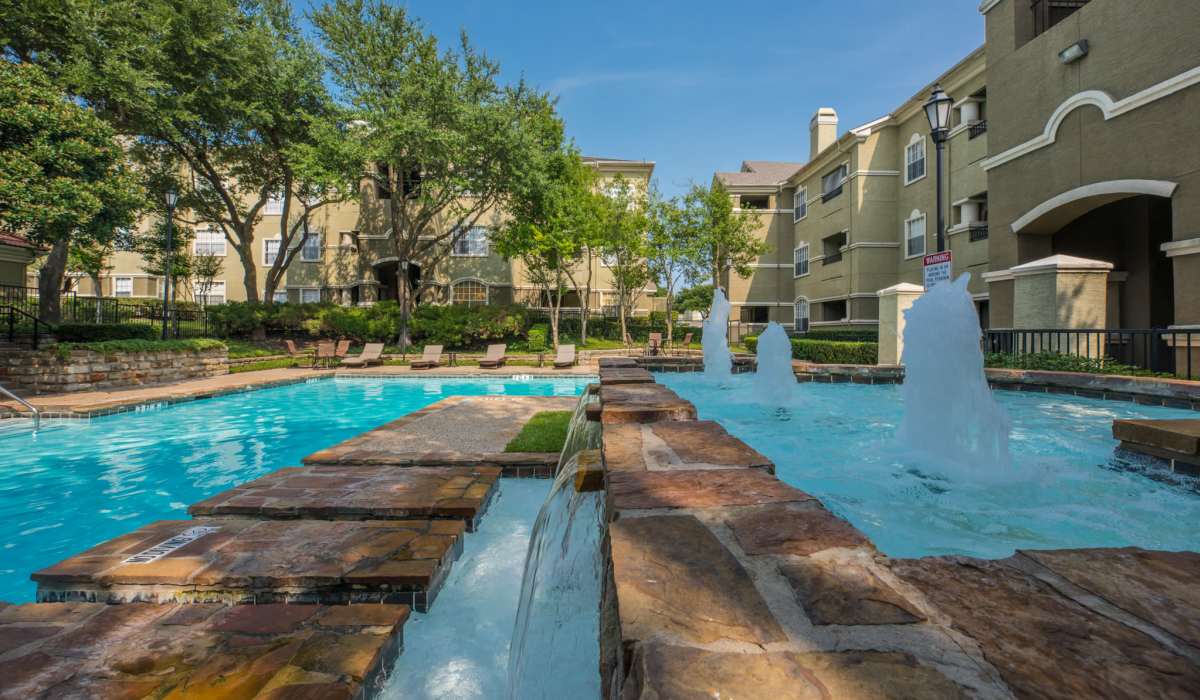 Resort style swimming pool at 530 Buckingham in Richardson,Texas