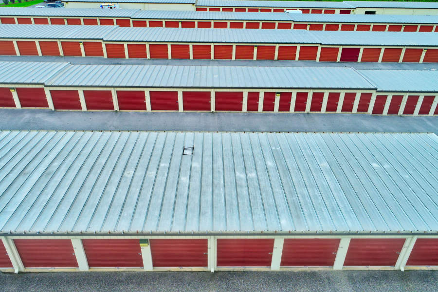 A locked outdoor unit at Salisbury Route 50 Self Storage in Salisbury, Maryland