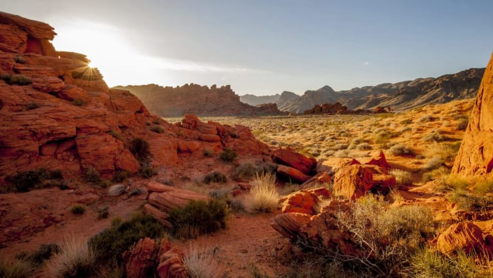 Red rocks in the desert