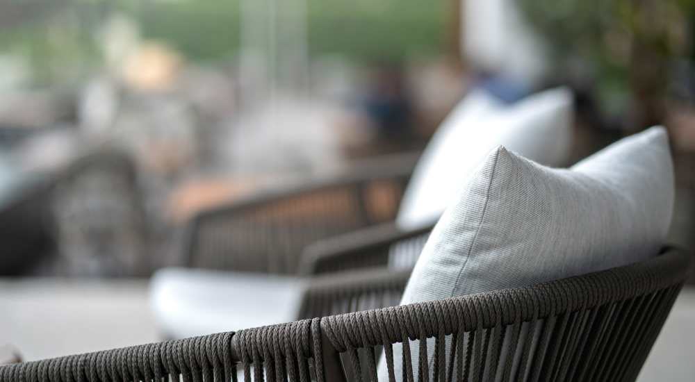 Comfortable chairs in a model home at St. Simon's Terrace in Rochester, New York