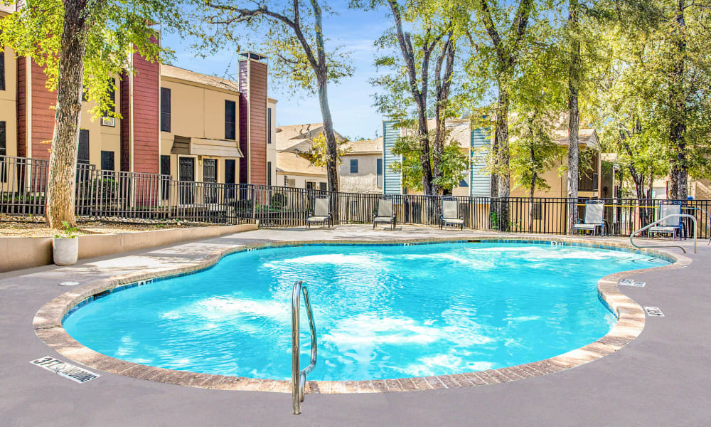 Pool and Buildings  at Estancia Estates in Dallas, Texas