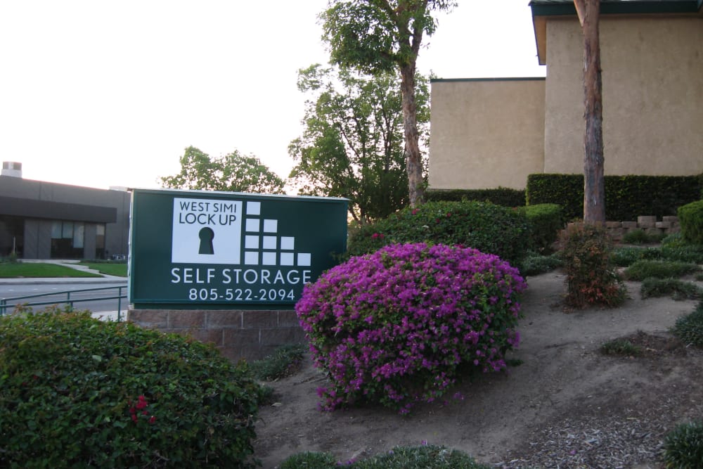 Branding and signage in front of West Simi Lock-Up Self Storage in Simi Valley, California