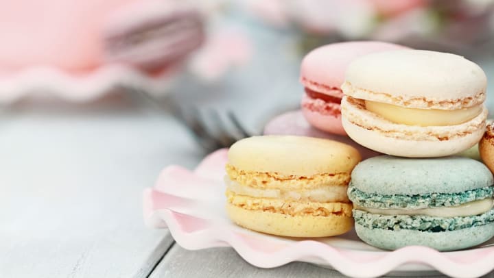 a plate of pastel macarons | macarons in tampa