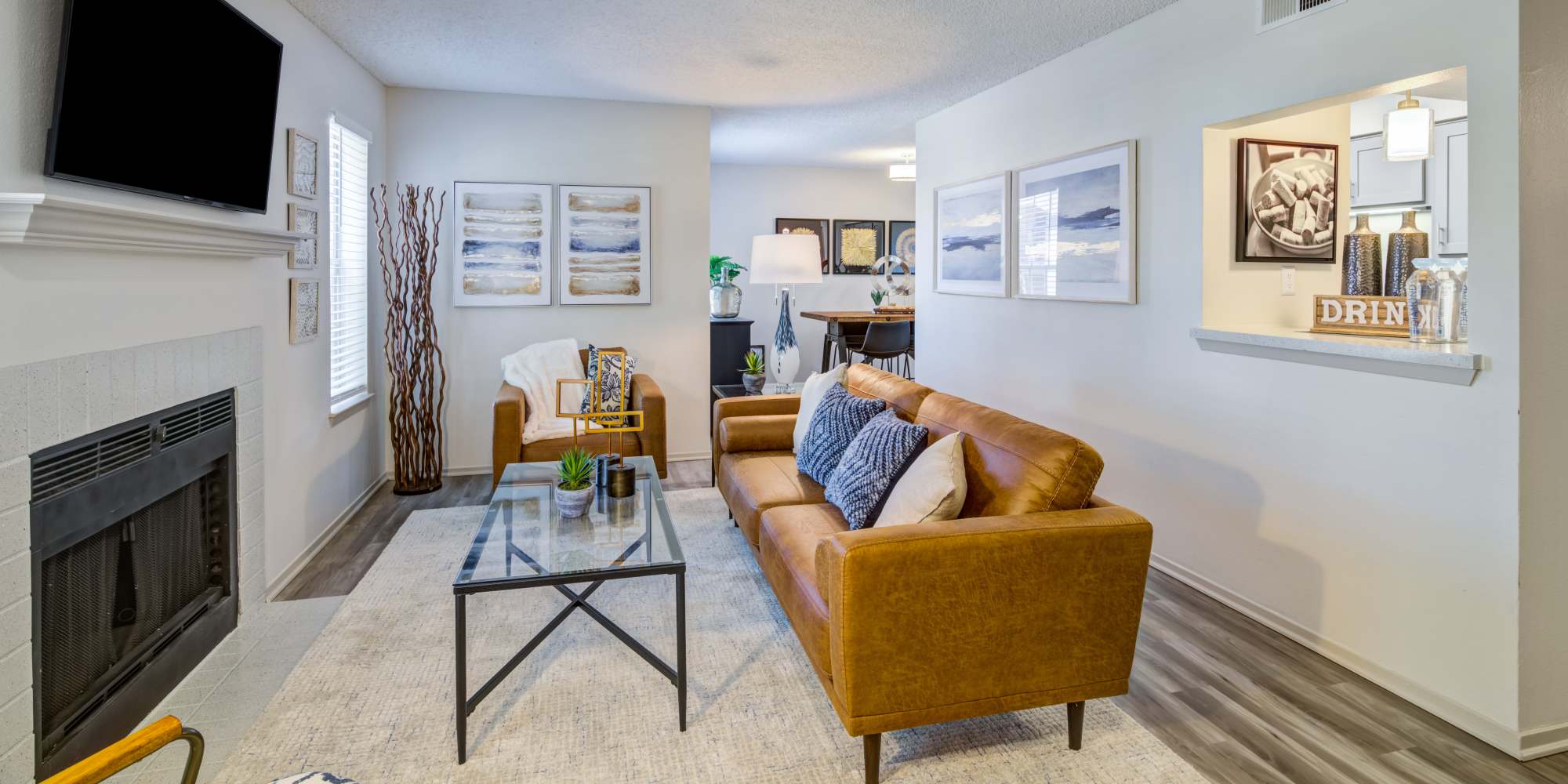 Living room at Belmont Estates in Arlington, Texas