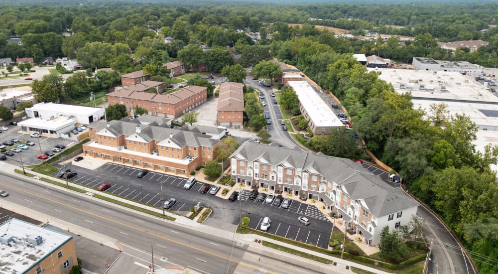 Aerial view of the community near Stanford Place Apartments in Saint Louis, Missouri