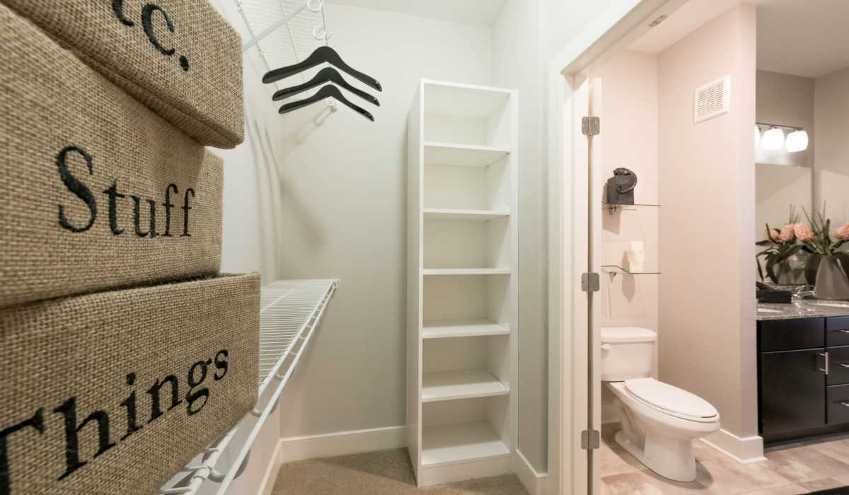 Spacious walk-in closet at Infinity at Centerville Crossing, Virginia Beach, Virginia