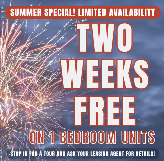 The Hilltop Apartment Homes Summer Specdial -TWO WEEKS FREE On One Bedroom Units. Limited Availability - Act Fast! **Discount applies after first full months rent.